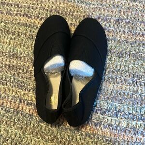 Black espadrille-type shoes
